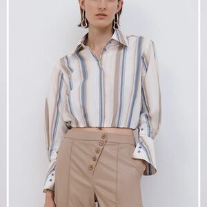 Jonathan Simkhai  Blythe cropped stripe top size 8